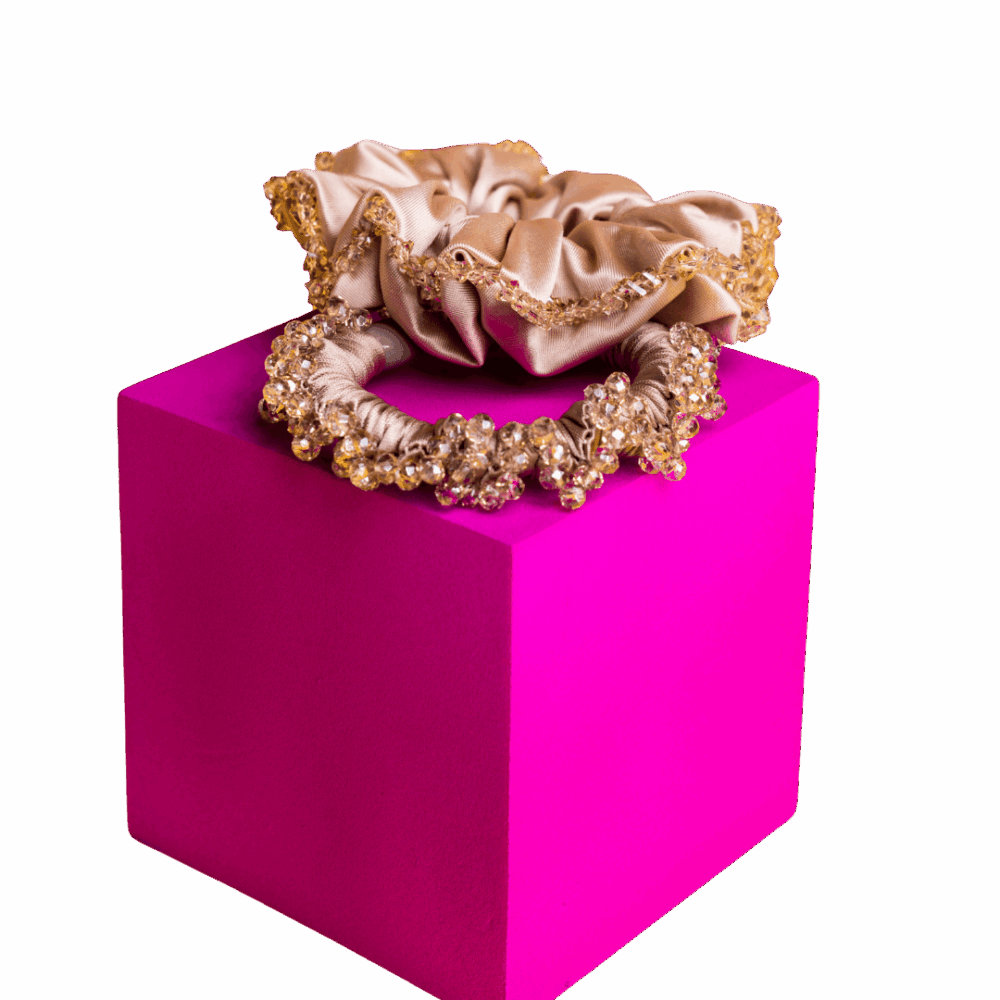 Embellished Satin Scrunchies